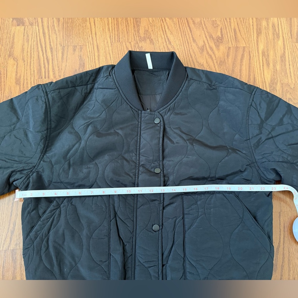 🖤Stand Collar Long Sleeve Casual Bomber Quilted Jacket with Pockets NWT Large - Picture 13 of 14